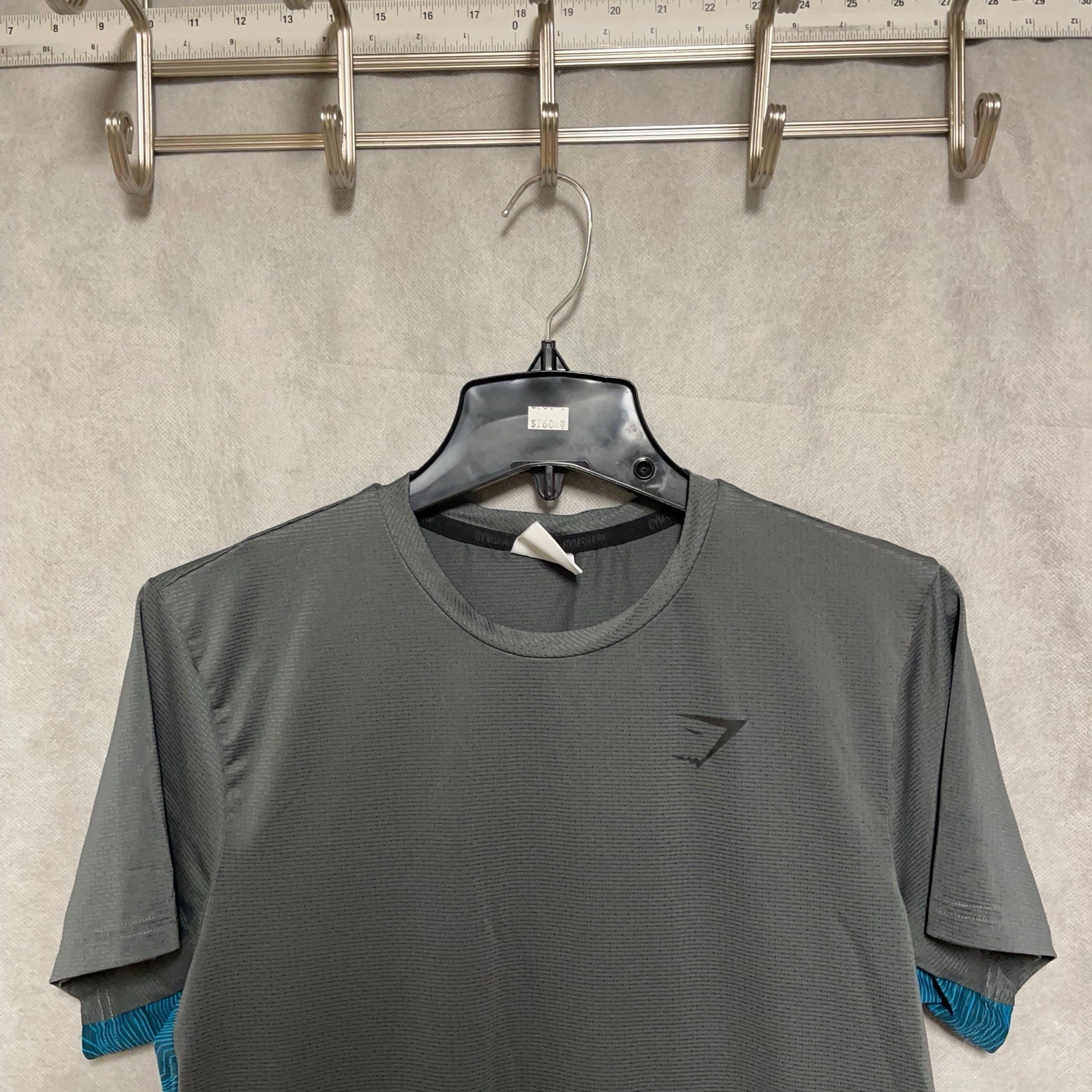 Gymshark Shirt Men's S Gray Performance Active Perforated Workout Gym Spellout